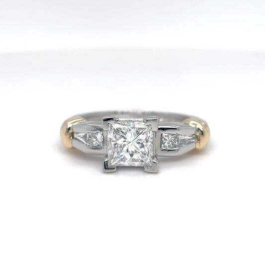 PLAT-18KY 1.87CTW PRINCESS BRILLIANT-BAGUETTE DIAOND ENGAGEMENT RING I1/D-SI1/F-G 8.6G-Fine Jewelry in Bradenton &amp; Lakewood Ranch, Fl. | Michael &amp; Co. Jewelers