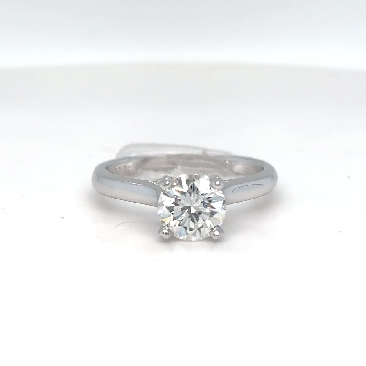PLAT. 1.21CT ROUND BRILLIANT DIAMOND ENGAGEMENT RING I1/G 5.1G