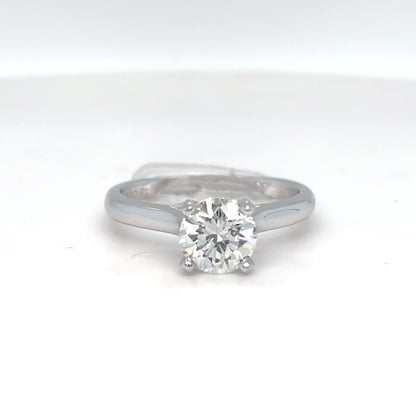 PLAT. 1.21CT ROUND BRILLIANT DIAMOND ENGAGEMENT RING I1/G 5.1G