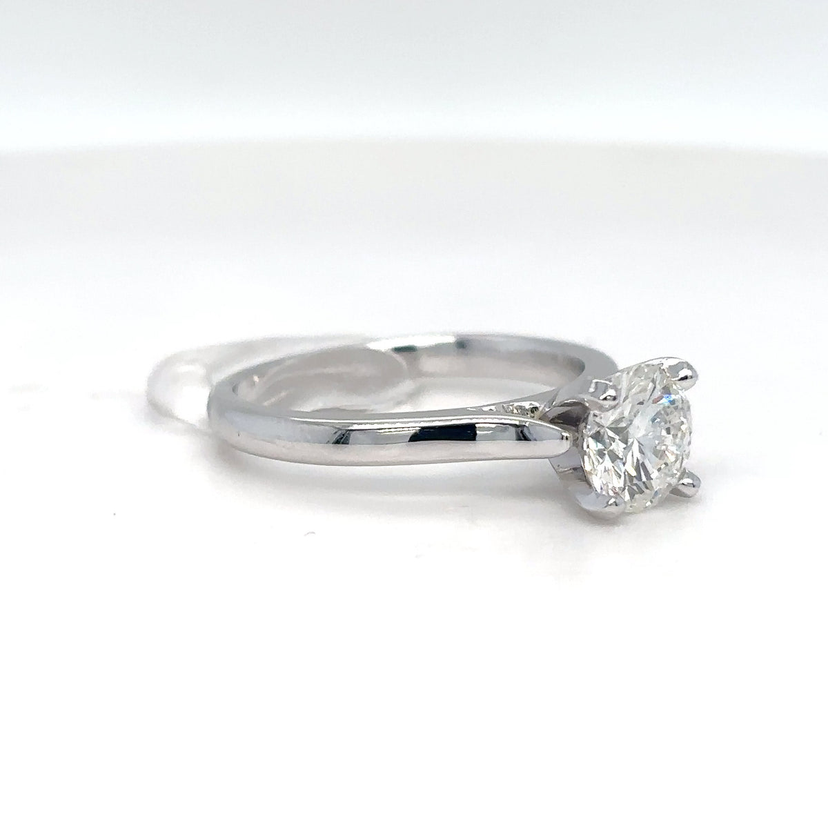 PLAT. 1.21CT ROUND BRILLIANT DIAMOND ENGAGEMENT RING I1/G 5.1G