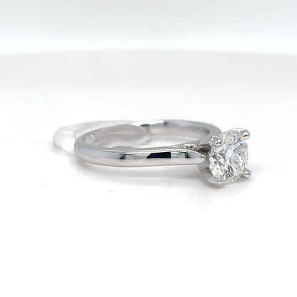 PLAT. 1.21CT ROUND BRILLIANT DIAMOND ENGAGEMENT RING I1/G 5.1G