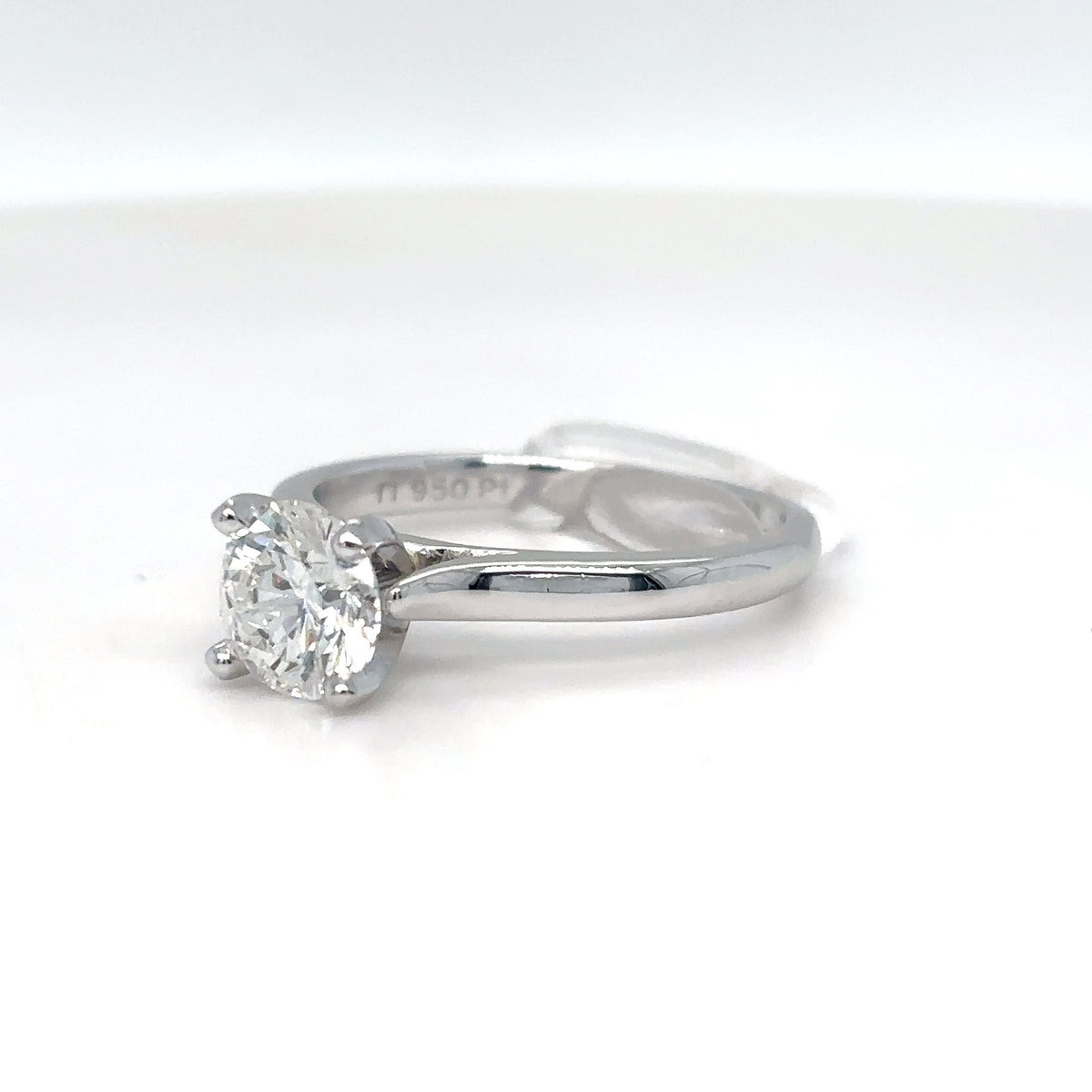PLAT. 1.21CT ROUND BRILLIANT DIAMOND ENGAGEMENT RING I1/G 5.1G