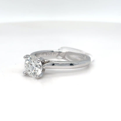PLAT. 1.21CT ROUND BRILLIANT DIAMOND ENGAGEMENT RING I1/G 5.1G