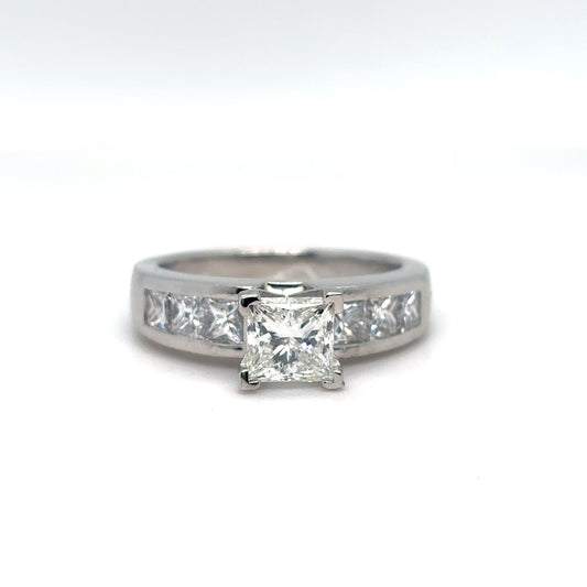 PLAT. 2.12CTW PRINCESS BRILLIANT DIAMOND ENGAGEMENT RING VS2/H 10.1G - Fine Jewelry in Bradenton Michael & Co. Jewelers