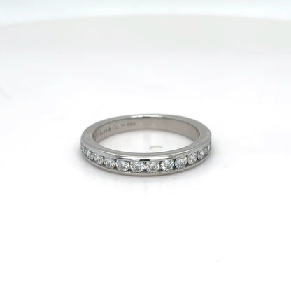 TIFFANY & CO. PLAT. 0.40CTW CHANNEL SET DIAMOND BAND VVS2/H 4.5G