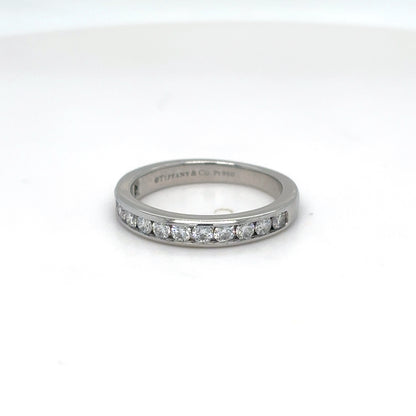 TIFFANY & CO. PLAT. 0.40CTW CHANNEL SET DIAMOND BAND VVS2/H 4.5G