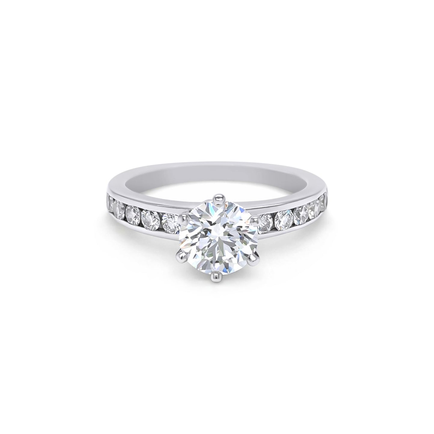 TIFFANY & CO. PLAT. 1.37CTW ROUND DIAMOND ENGAGEMENT RING VVS2/H 4.8G