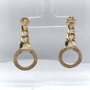 0.50ctw Link Diamond Circle Earrings - 18KY