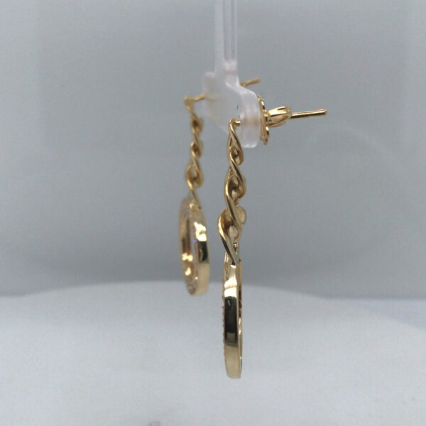 0.50ctw Link Diamond Circle Earrings - 18KY - Image 3