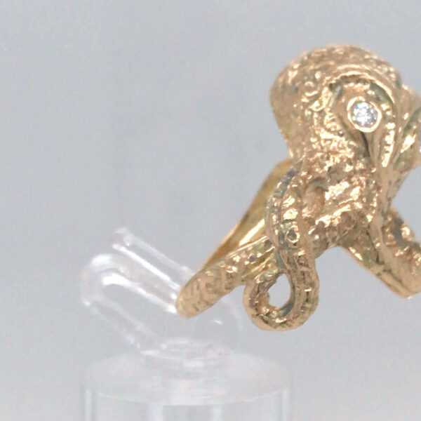 0.10CTW Diamond Octopus Ring - 14KY - Image 3